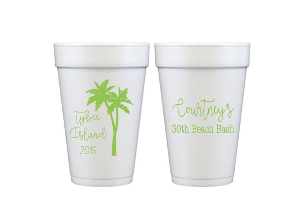 Beach Birthday Cups Foam Birthday Cups 30th Birthday Cups Etsy 日本