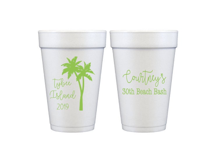 Beach Birthday Cups Foam Birthday Cups 30th Birthday Cups Etsy 日本