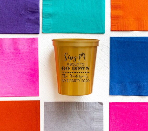 NYE cups, New years eve party cups, Personalized party cups, Personalized plastic cups, Custom new years cups, NYE party favor, NYE decor