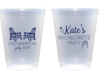 Hamptons bachelorette party cups, Beach bachelorette party, Lake bachelorette party, Personalized bachelorette cups, Shatterproof party cups