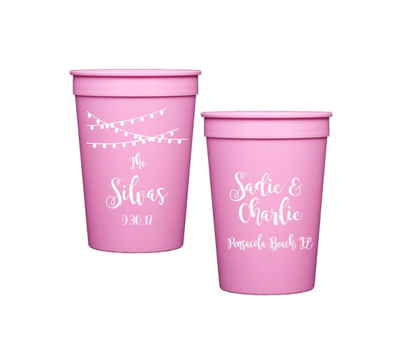 Wedding Cups Personalized Reception Cups Wedding Stadium Etsy