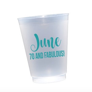 Personalized birthday cups, 70th birthday cups, Personalized plastic cup, Custom birthday cups, Shatterproof cups, 70 and fabulous