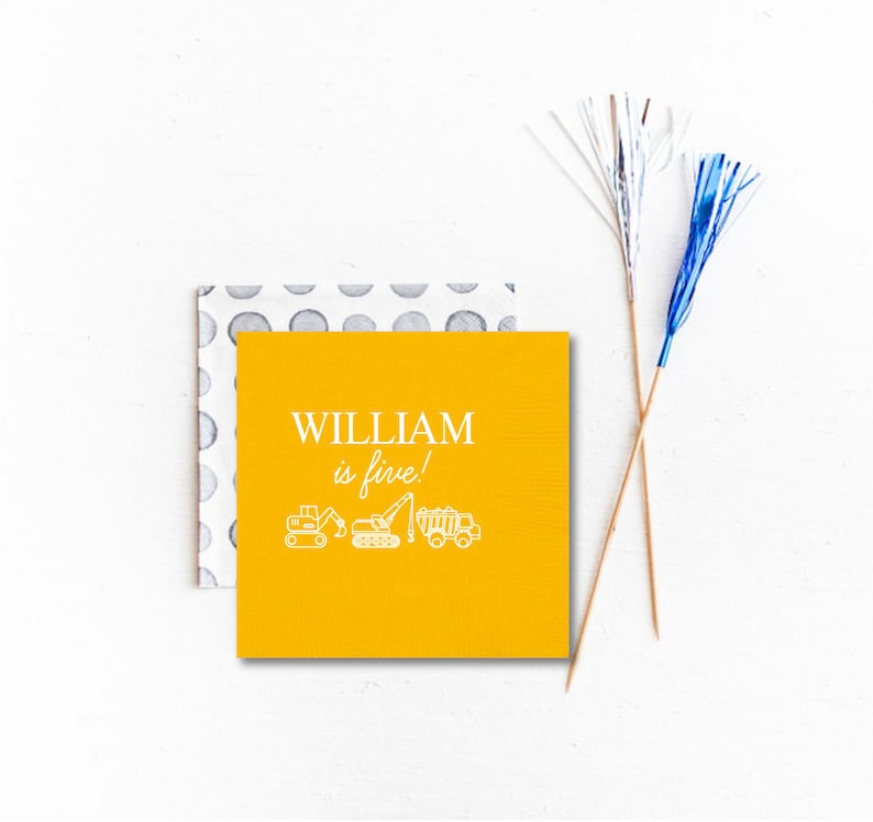 Construction birthday party decor Construction party favors Constructions birthday napkins Kids construction theme birthday