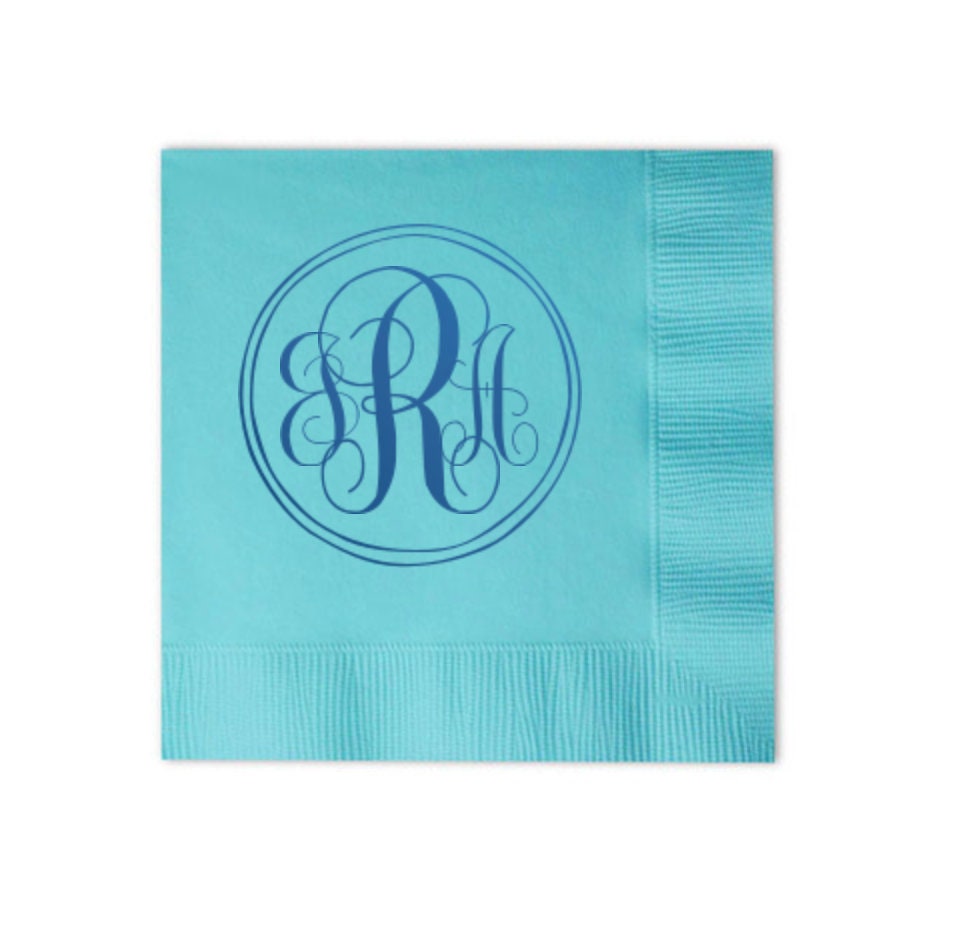 Wedding Napkins Monogrammed Napkins Cocktail Napkins Reception