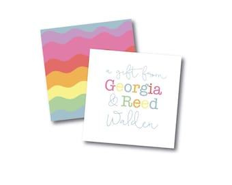 Kids gift tags, sibling gift tag, birthday gift tag, children’s stationery, colorful stationery, birthday gift enclosure card