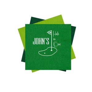 Hole in one birthday napkins, Golf birthday party, Golf birthday napkins, Kids birthday party favor, Golf personalized napkins