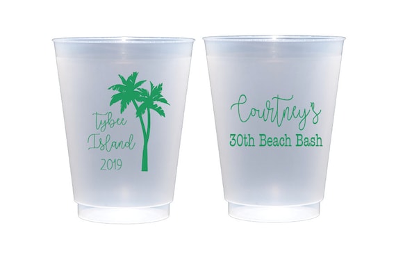 Beach Birthday Cups Beach Birthday Bash 30th Birthday Cups Etsy 日本