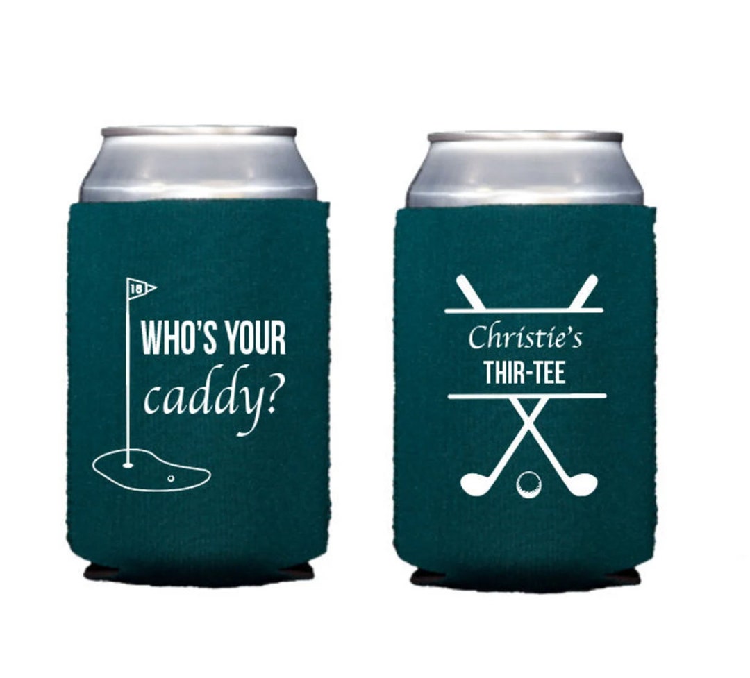 Golf Party Can Cooler, Golf Birthday Favor, Golf Can Cooler, Caddy, Guys Birthday Party, Golf