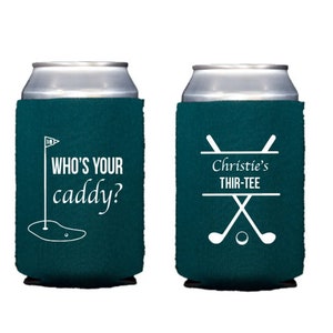 Golf party can cooler, Golf birthday favor, Golf can cooler, Caddy, Guys birthday party, Golf theme party, Golf favor, Birthday can cooler