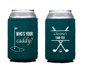 Golf party can cooler, Golf birthday favor, Golf can cooler, Caddy, Guys birthday party, Golf theme party, Golf favor, Birthday can cooler