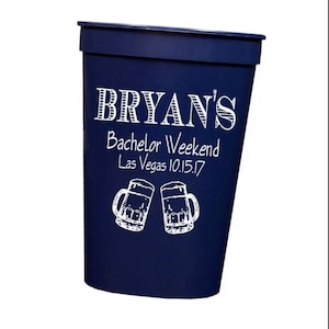 Personalized plastic cups, Bachelor party cups, Bachelor weekend cups, Guys trip party favor, custom cups, wedding party gift idea