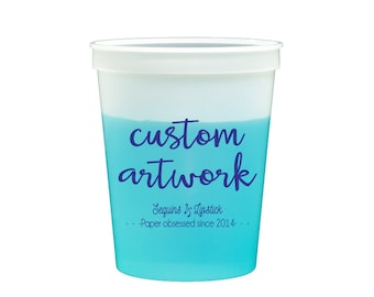 Personalized plastic cups, custom cups, Color changing cups, personalized stadium cups, custom artwork, customizable cups