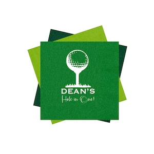 Golf birthday party, Golf birthday napkins, Hole in one birthday, Kids birthday party favor, Golf personalized napkins, First birthday party