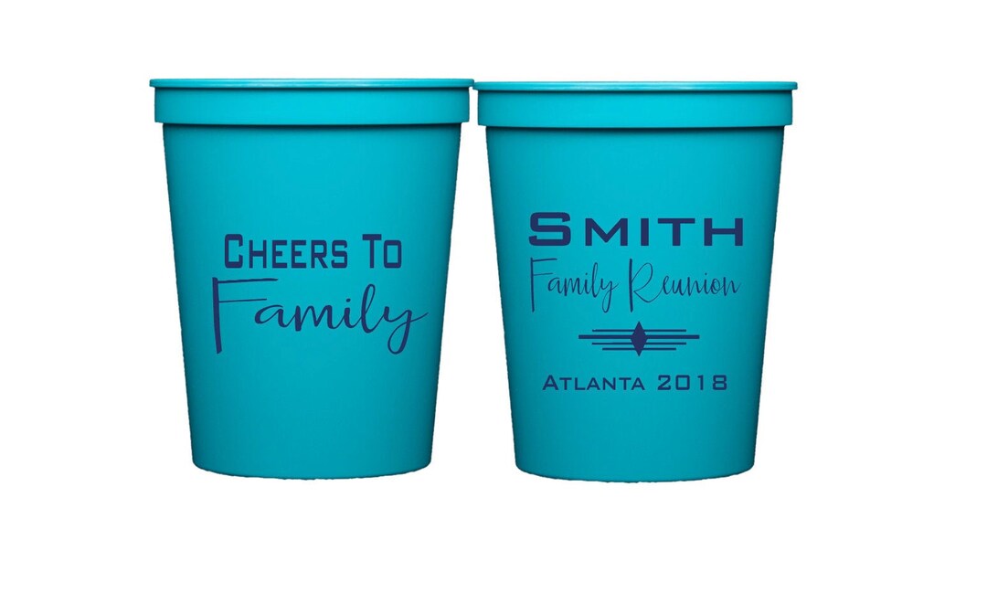 Family Reunion Cups, Reunion Favor, Cheers to Family Cups, Personalized