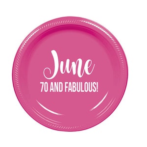 birthday party plates, 70th birthday party, personalized plates, custom plates, plastic party plates, personalized party plates