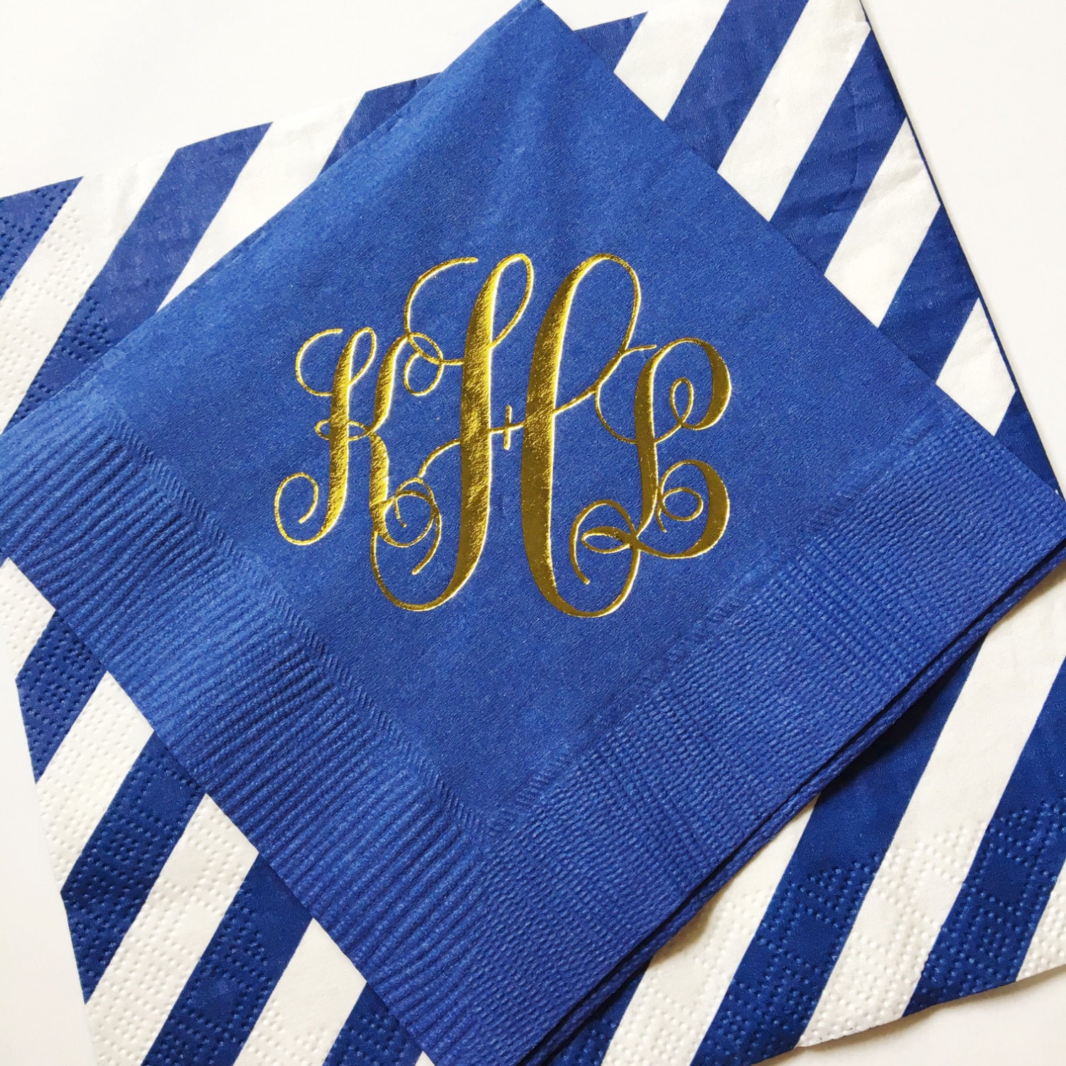 Script Monogram Cocktail Napkins Reception Napkins Wedding