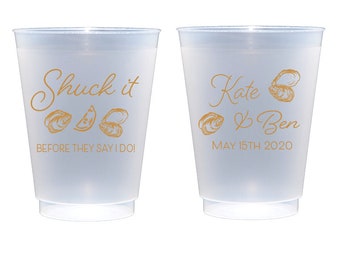 Shuck it before they say i do, Shuck it cups, Oyster roast wedding shower cups, Oyster cups, Couples shower cups, Personalized wedding cups