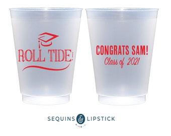 Graduation cups, Personalized grad party cups, Class of 2022 graduation party supplies, Grad party decor, Customizable Shatterproof cups