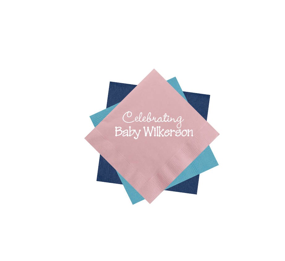 Baby Shower Napkins Baby Boy Napkins Baby Girl Napkins Footprint