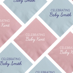 baby shower napkins, baby boy napkins, baby girl napkins, welcome baby personalized napkins, custom napkins, baby shower decor, shower favor
