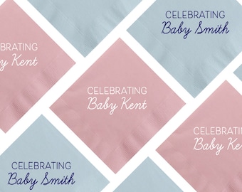 baby shower napkins, baby boy napkins, baby girl napkins, welcome baby personalized napkins, custom napkins, baby shower decor, shower favor