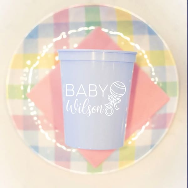 Baby shower cups, Personalized cups, Personalized baby shower favor, Baby sprinkle, Welcome baby gift, Plastic party cups, New baby