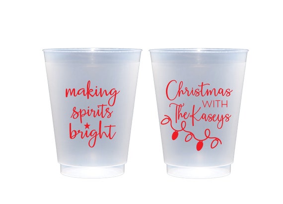 Christmas cups, Making spirits bright, Personalized shatterproof cups, Personalized Christmas cups, Christmas party cups, Holiday party cups