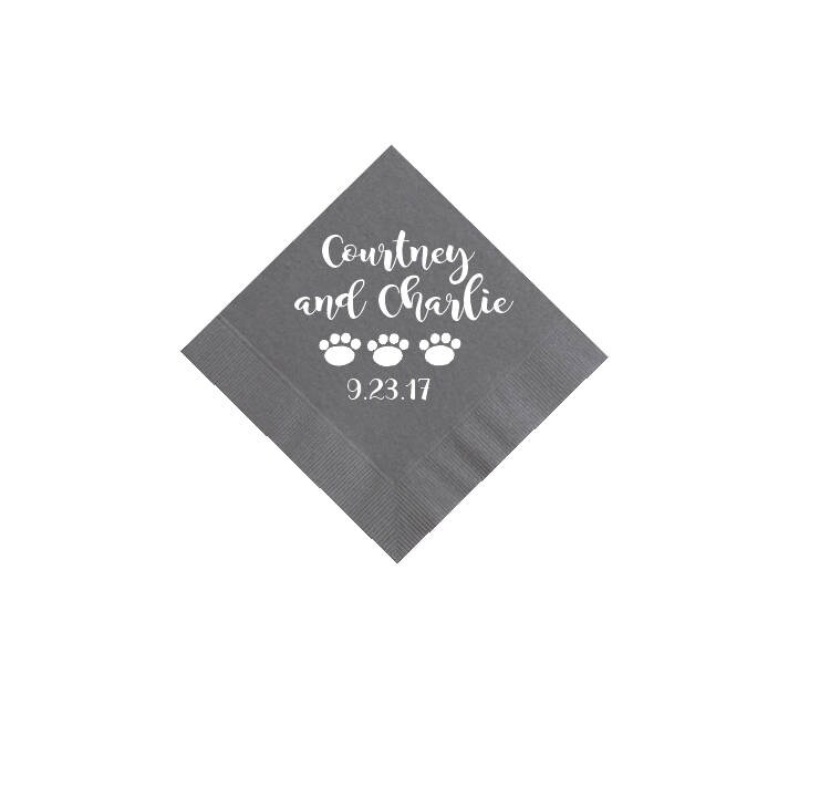 Paw Print Napkins Wedding Reception Napkins Dog Lover Wedding