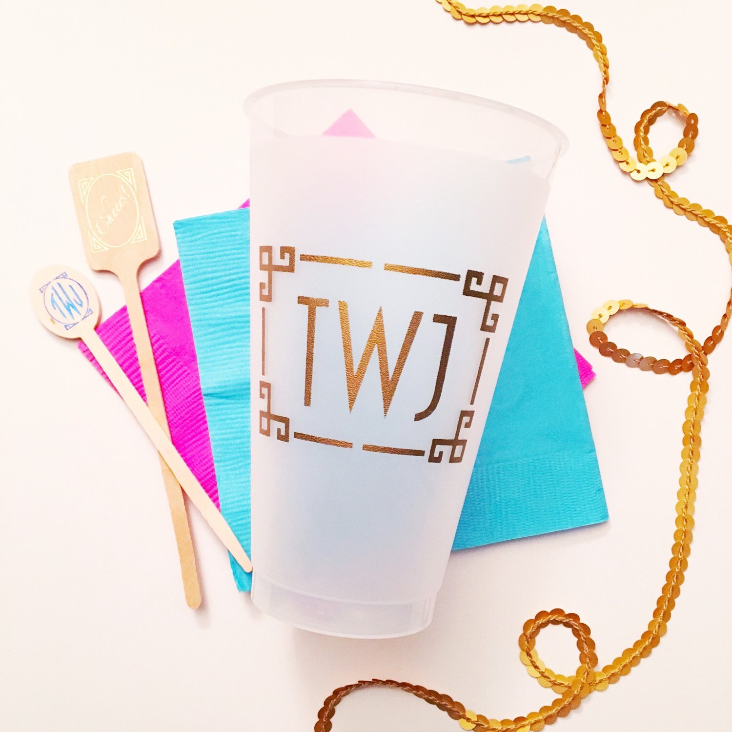 Personalized Wedding Cups Monogrammed Reception Cups Custom