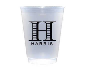 Stripe initial shatterproof cups, Personalized cups, Frosted cups, Monogrammed shatterproof cups, Personalized gift idea, Housewarming gift