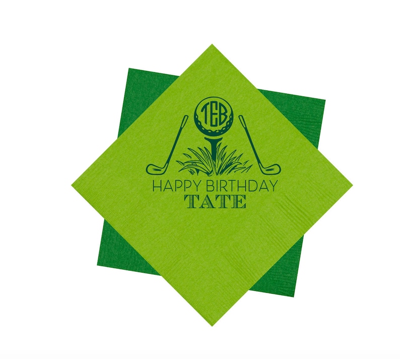 Golf Napkins Golf Birthday Napkins Golf Birthday Party Golf Etsy