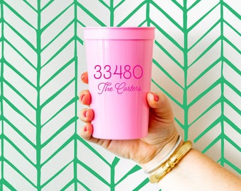 Housewarming gift, Housewarming party cups, Zip code cups, Zip code decor, Relator gift idea, Relator closing gift, Personalized gift