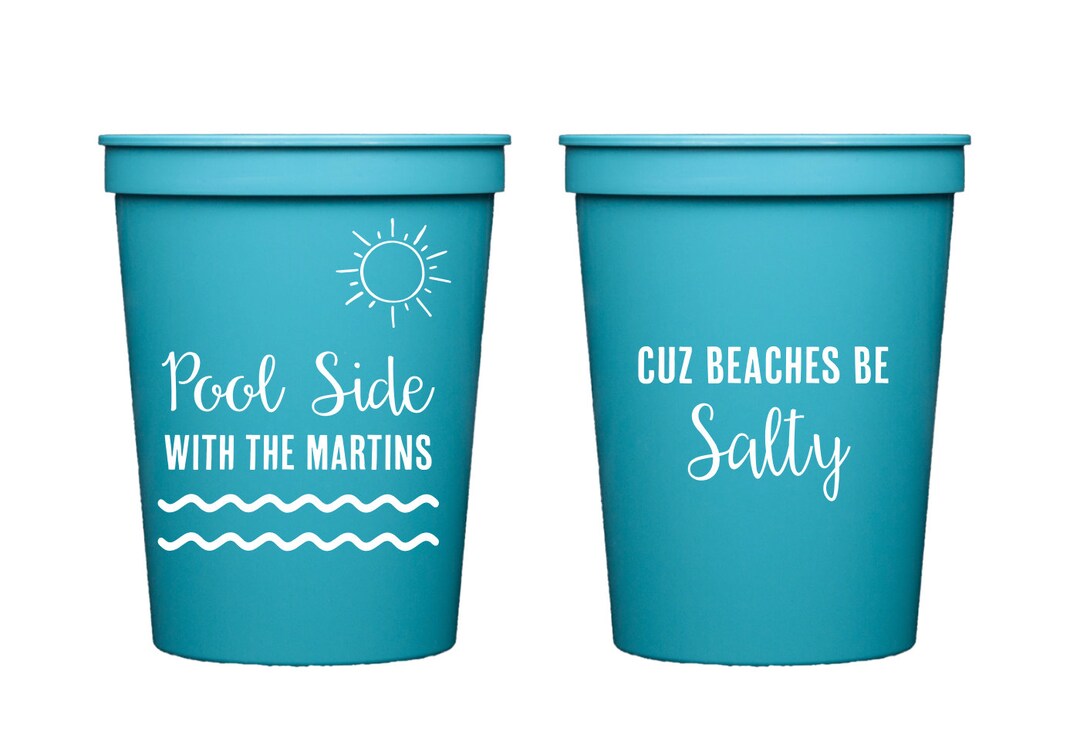 Pool Cups, Personalized Plastic Cups, Pool Party Cups, Pool Time, Pool