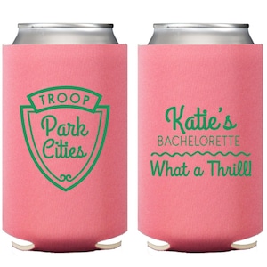 Troop Beverly Hills , Beverly Hills bachelorette, Bachelorette party favor, Bachelorette can coolers, Glamping bachelorette party