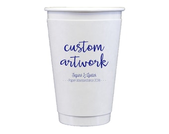 Personalized paper cups, custom coffee cups, hot chocolate cups, Wedding cups, reception favors, reception cups, personalized cups