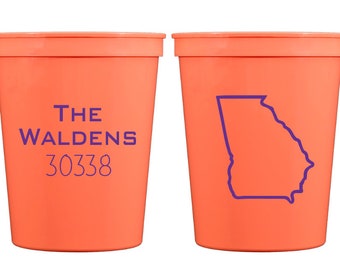 Zip code cups, Housewarming gift, Housewarming party cups, New homeowner gift idea, Personalized plastic cup, Relator closing gift