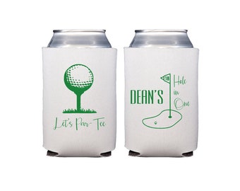 Hole in one golf party, Golf birthday can cooler, Lets par tee, Golf theme party, Golf party favor, Golf favor