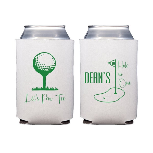 Hole in one golf party, Golf birthday can cooler, Lets par tee, Golf theme party, Golf party favor, Golf favor