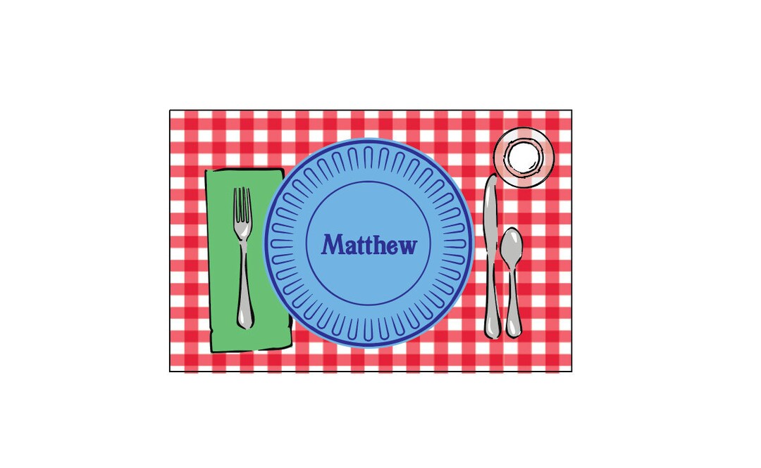 Laminated Placemat, Personalized Placemat, Kids Placemat, Customized