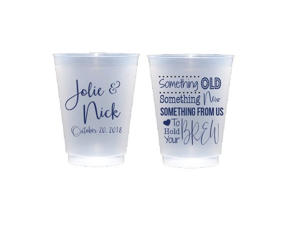 Wedding Reception Cups Personalized Plastic Cups Custom Party Etsy