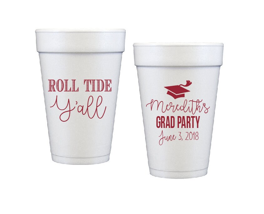 Graduation party cups personalized cups custom foam cups Etsy