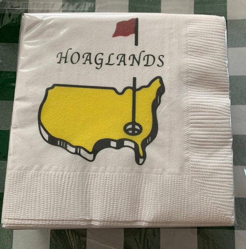 Golf party napkins Masters napkins Masters theme party Golf Etsy