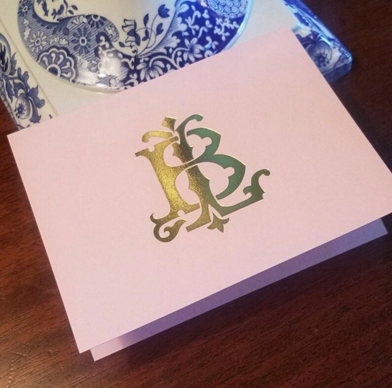 Foil Stamped Stationery Personalized Stationery Foil Stamped Etsy