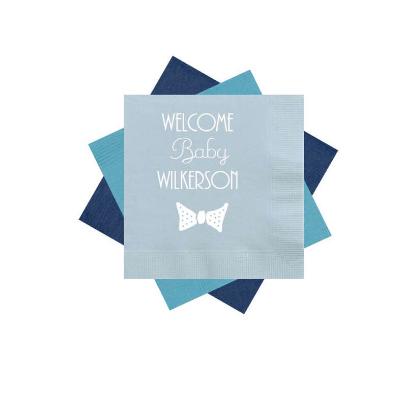 Bow Tie Napkins Baby Shower Napkins Baby Boy Shower Napkins Etsy