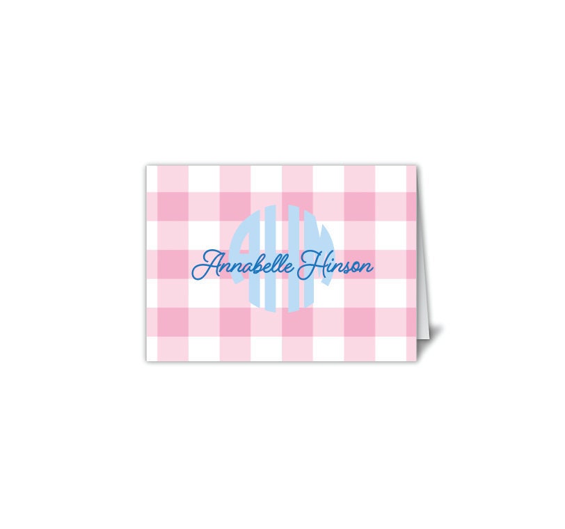 Gingham Stationery Set Hot Pink Gingham Stationary Set for Girls