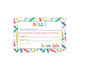 Kids fill in the blank stationery, Social distancing cards, Kids stationery, Kids notecards, Quarantine Cards, Kids fill in the blank note