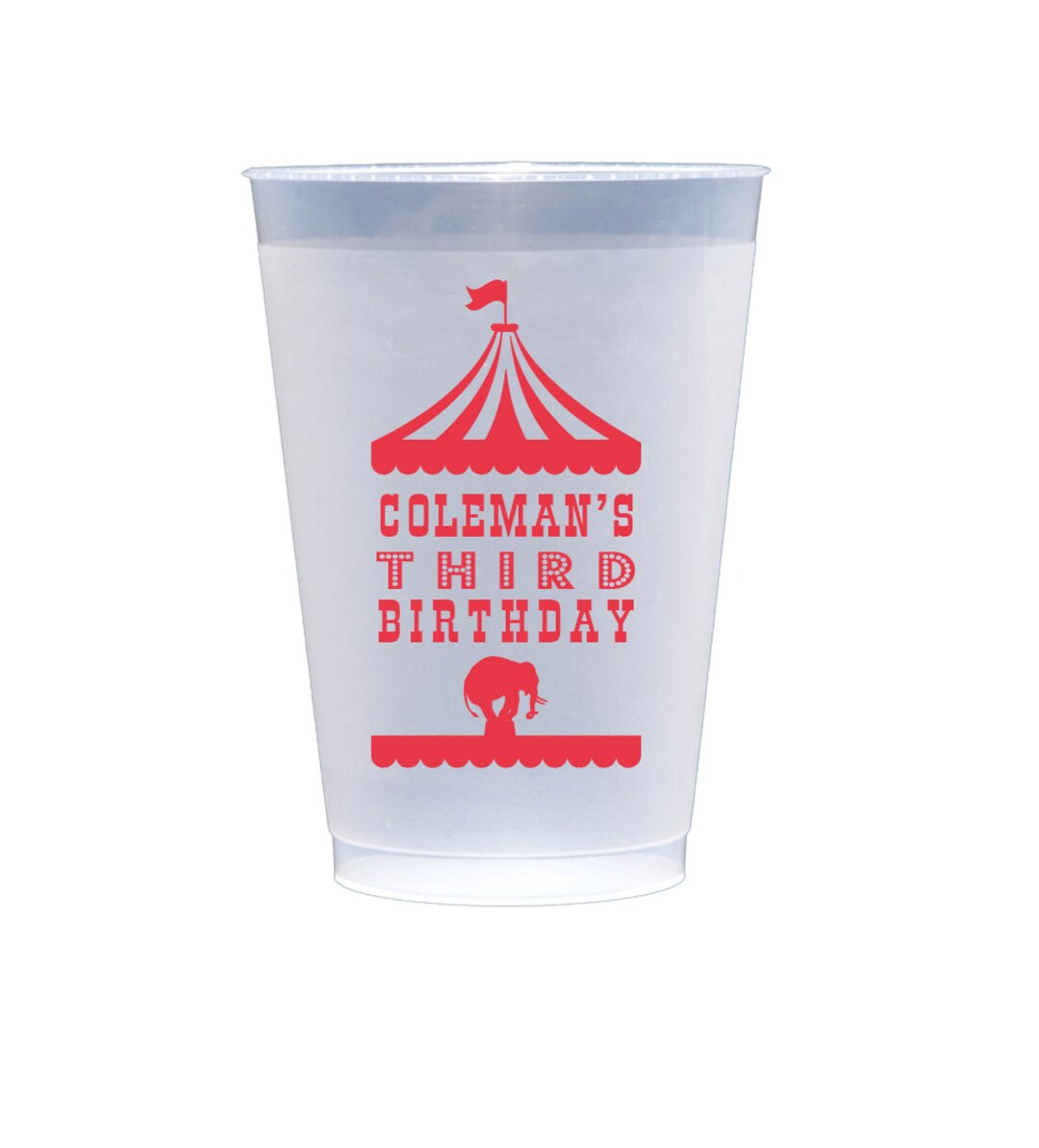 Circus Birthday Cups, Circus Themed Party, Circus Cups, Under the Big