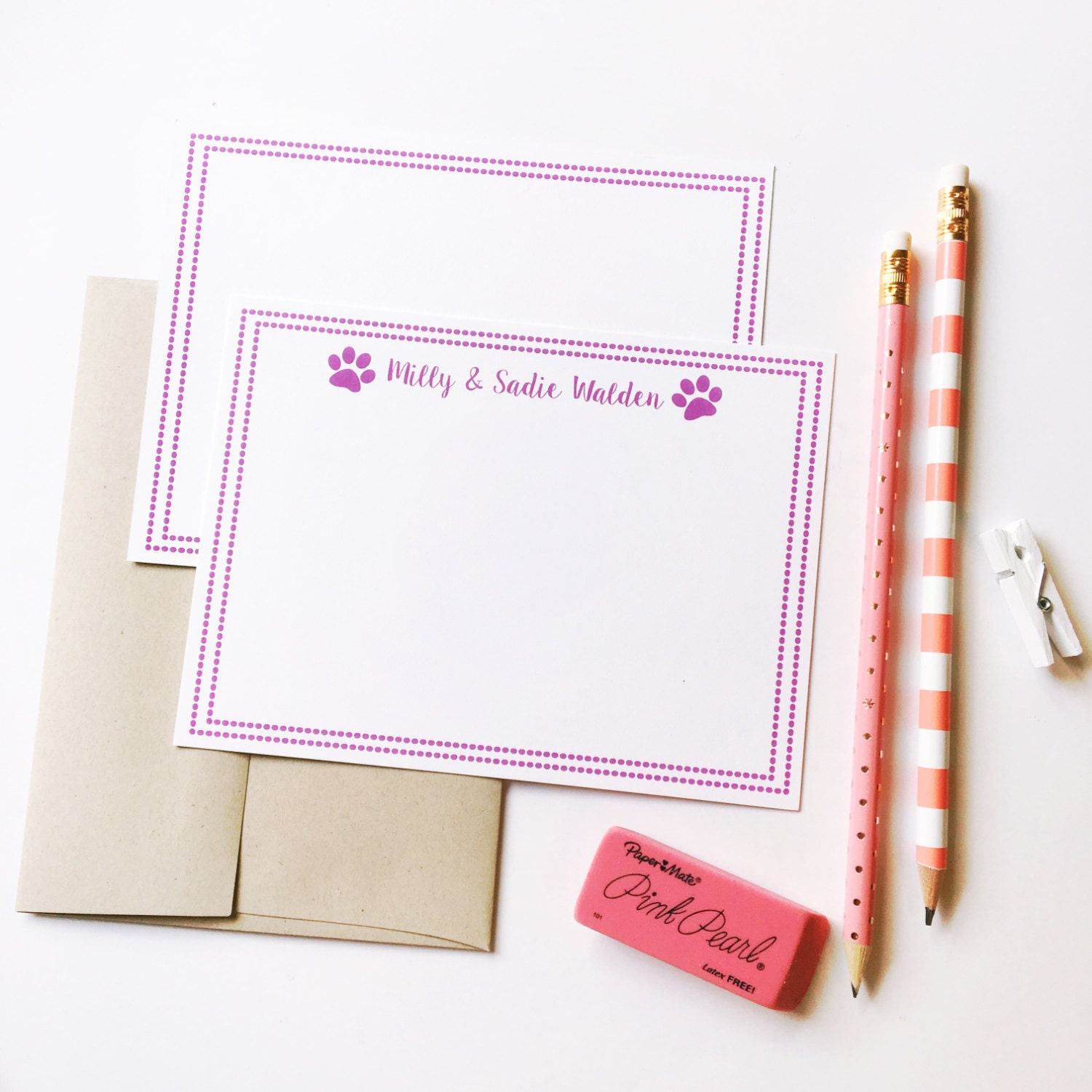 Dog notecards Pet stationery dog stationery paw print note Etsy