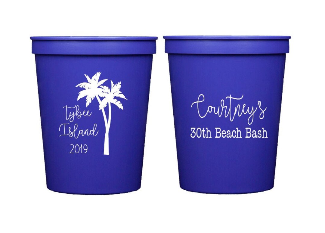 Beach Birthday Party, Beach Themed Birthday Party Cups, Personalized