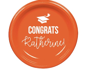 Graduation party plates, personalized plates, Class of 2026, college graduation party favor, high school graduation, party plates
